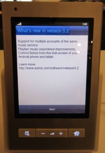 Sonos CR200 update screen