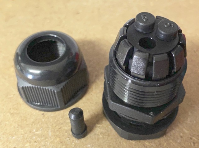 Mains cable gland