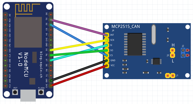 NodeMCU to MCP2515_CAN module