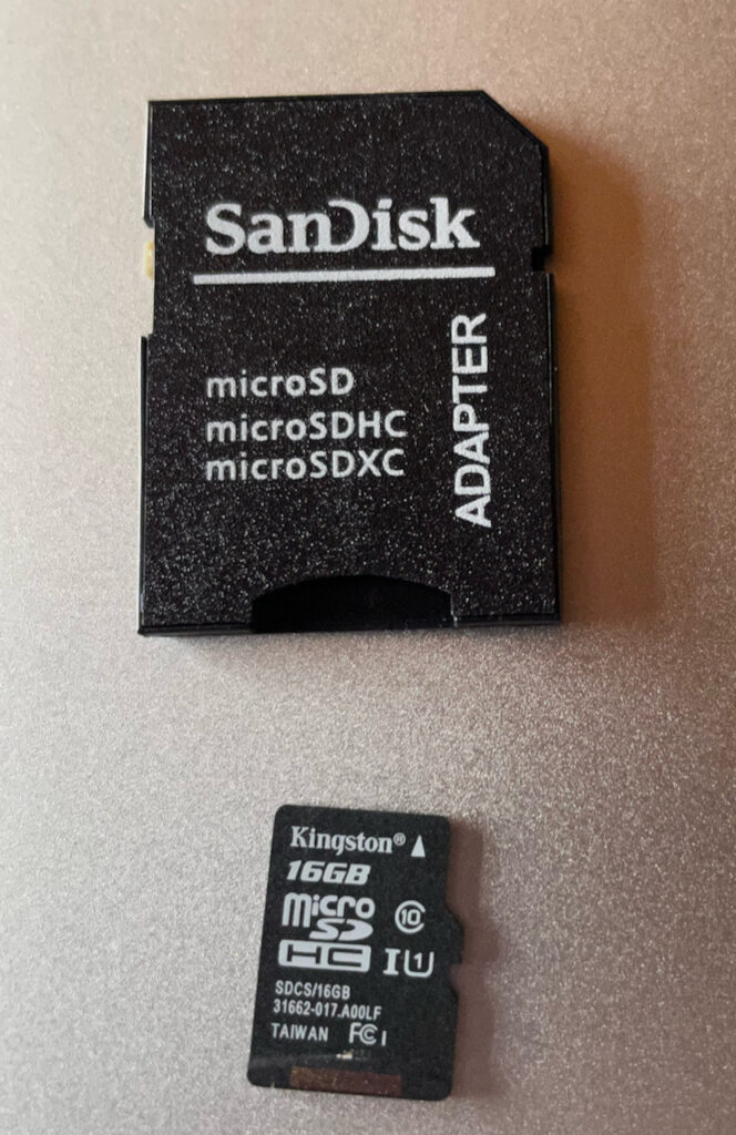 microSD card plus adapter